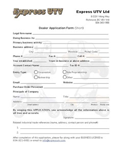 Click to download dealer application